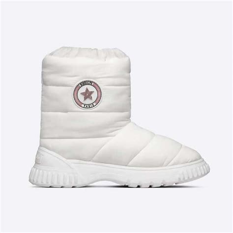 dior frost|Dior Frost Ankle Boot White Quilted Nylon and Shearling.